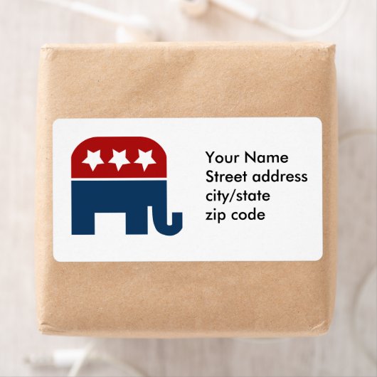 GOPエレファントロゴ共和党デザイン ラベル (インサイチュ)