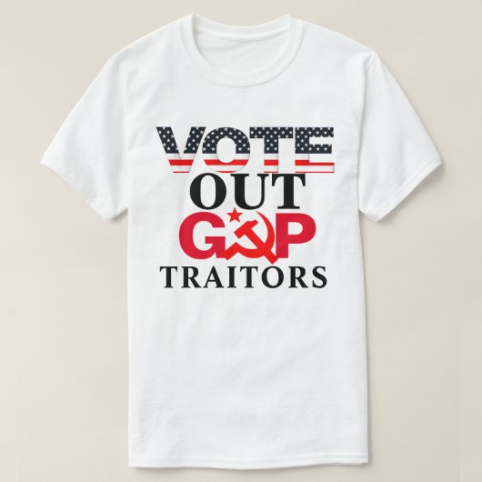 GOP反逆者を投票で除外する Tシャツ (デザイン正面)