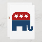 GOP象のロゴ共和党員 招待状 (正面/裏面)
