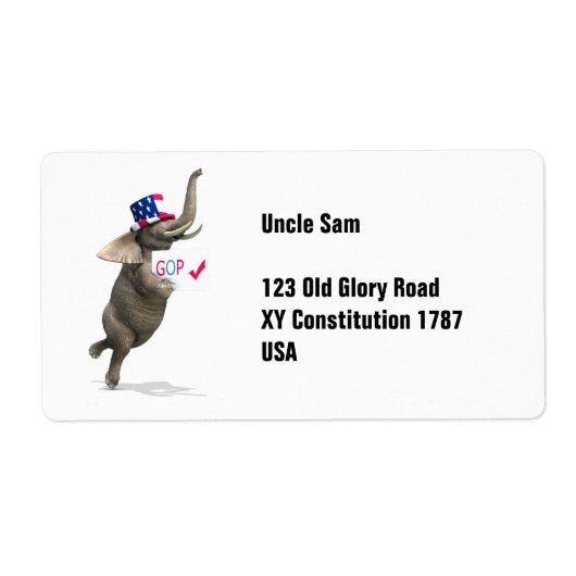 GOP象 ラベル (正面)