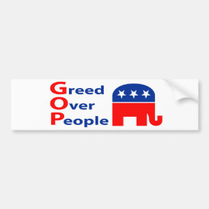 GOP -人々上の貪欲 バンパーステッカー