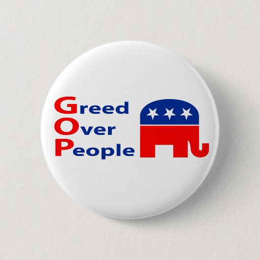 GOP -人々上の貪欲 缶バッジ (正面)