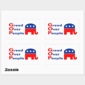 GOP – 人に対する強欲 長方形シール (シート)