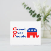 GOP - 人より金 ポストカード (スタンド正面)