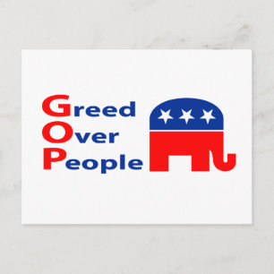 GOP - 人より金 ポストカード