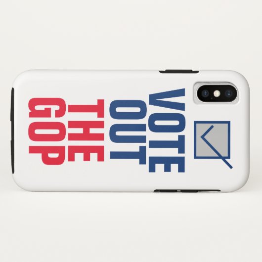 GOP 2024選挙の投票ブルーチェックマーク Case-Mate iPhoneケース (裏面(横))