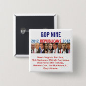 GOP 9 - 2012共和党の予備選挙 缶バッジ (正面&裏面)