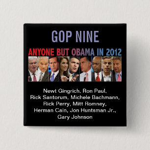 GOP 9 - 2012共和党の予備選挙 缶バッジ