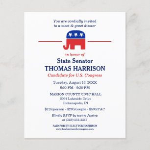 GOP Elephantを持つ政治資金集めチラシ チラシ