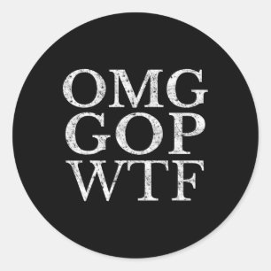 Gop WtfアンチトランプTシャツ ラウンドシール