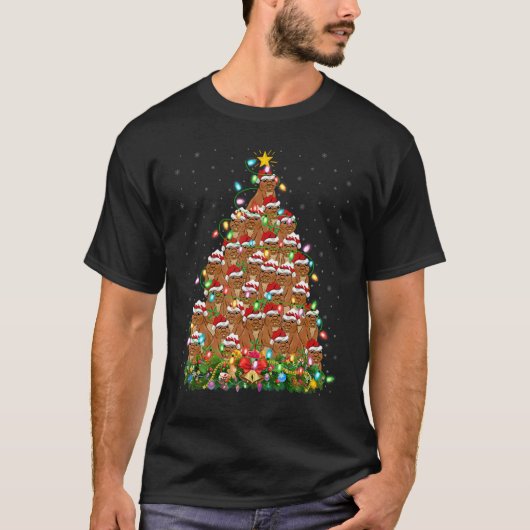 Gopher Xmas Lights Santa Gopher Christmas Tree Tシャツ (正面)