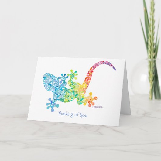 Gordie the Gecko Greeting Card By Sue Weidlich カード (正面)