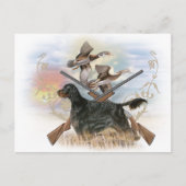 Gordon Setter狩り ポストカード (正面)