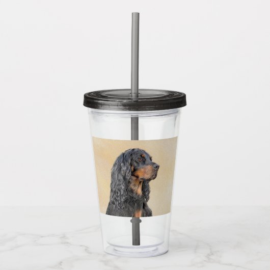 Gordon Setter'絵画s – かわいいオリジナルドッグアート アクリルタンブラー (正面)
