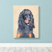 Gordon Setter'絵画s – かわいいオリジナルドッグアート キャンバスプリント (インサイチュ (ウッドフロア))