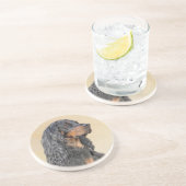 Gordon Setter'絵画s – かわいいオリジナルドッグアート コースター (側面)