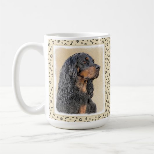 Gordon Setter'絵画s – かわいいオリジナルドッグアート コーヒーマグカップ (左)