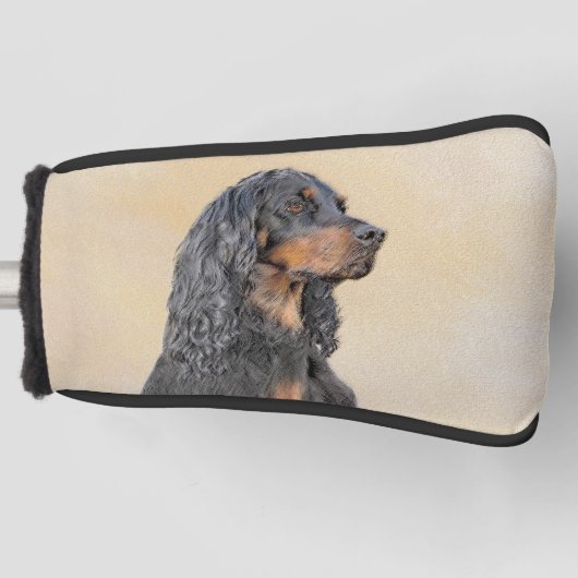Gordon Setter'絵画s – かわいいオリジナルドッグアート ゴルフヘッドカバー (正面)
