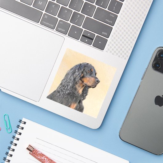 Gordon Setter'絵画s – かわいいオリジナルドッグアート シール (ノートパソコンとiPhone)
