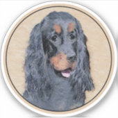 Gordon Setter'絵画s – かわいいオリジナルドッグアート シール (正面)