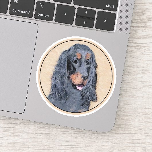 Gordon Setter'絵画s – かわいいオリジナルドッグアート シール (詳細)