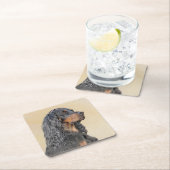 Gordon Setter'絵画s – かわいいオリジナルドッグアート スクエアペーパーコースター (インサイチュ)