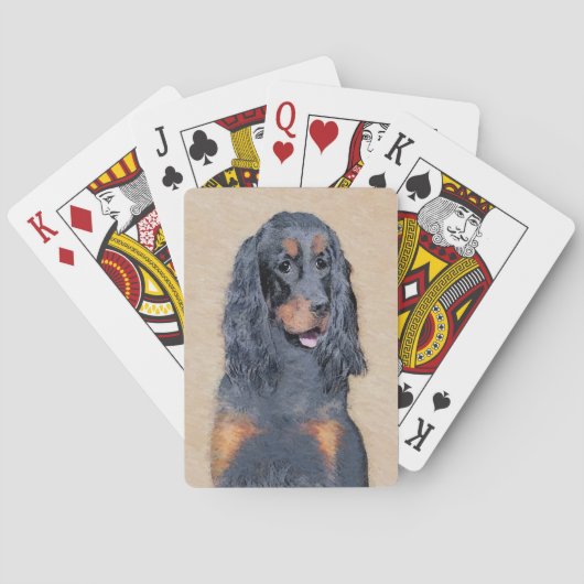 Gordon Setter'絵画s – かわいいオリジナルドッグアート トランプ (裏面)
