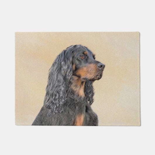 Gordon Setter'絵画s – かわいいオリジナルドッグアート ドアマット (正面)