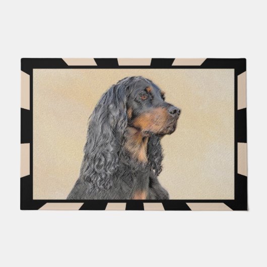 Gordon Setter'絵画s – かわいいオリジナルドッグアート ドアマット (正面)