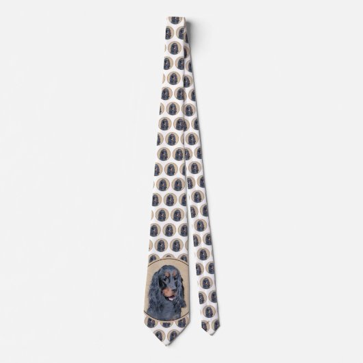 Gordon Setter'絵画s – かわいいオリジナルドッグアート ネクタイ (正面)
