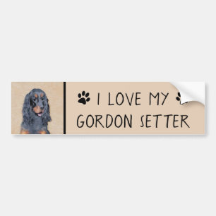 Gordon Setter'絵画s – かわいいオリジナルドッグアート バンパーステッカー