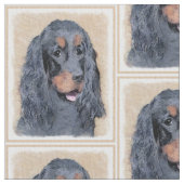 Gordon Setter'絵画s – かわいいオリジナルドッグアート ファブリック (クローズアップ)