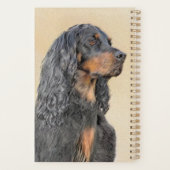 Gordon Setter'絵画s – かわいいオリジナルドッグアート プランナー手帳 (裏面)
