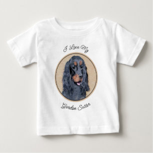 Gordon Setter'絵画s – かわいいオリジナルドッグアート ベビーTシャツ