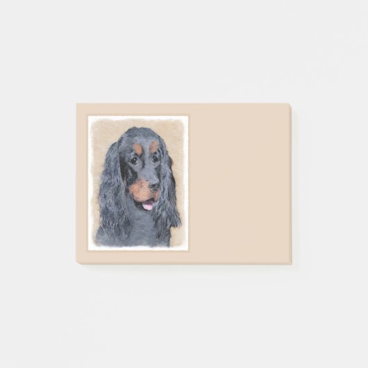 Gordon Setter'絵画s – かわいいオリジナルドッグアート ポストイット (正面)