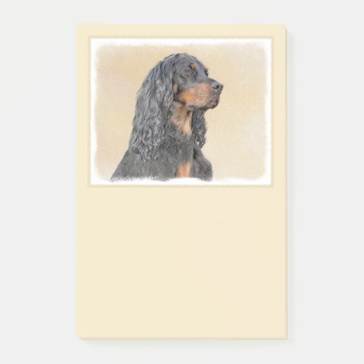 Gordon Setter'絵画s – かわいいオリジナルドッグアート ポストイット (正面)