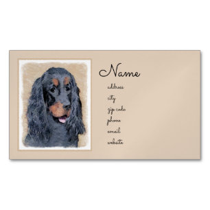 Gordon Setter'絵画s – かわいいオリジナルドッグアート マグネット名刺