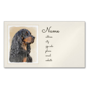 Gordon Setter'絵画s – かわいいオリジナルドッグアート マグネット名刺