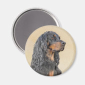 Gordon Setter'絵画s – かわいいオリジナルドッグアート マグネット (正面/裏面)