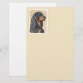 Gordon Setter'絵画s – かわいいオリジナルドッグアート 便箋 (正面/裏面)