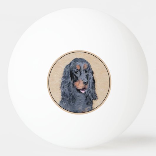 Gordon Setter'絵画s – かわいいオリジナルドッグアート 卓球ボール (裏面)