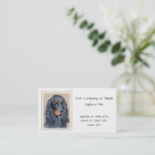 Gordon Setter'絵画s – かわいいオリジナルドッグアート 名刺 (スタンド正面)