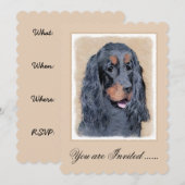Gordon Setter'絵画s – かわいいオリジナルドッグアート 招待状 (正面/裏面)