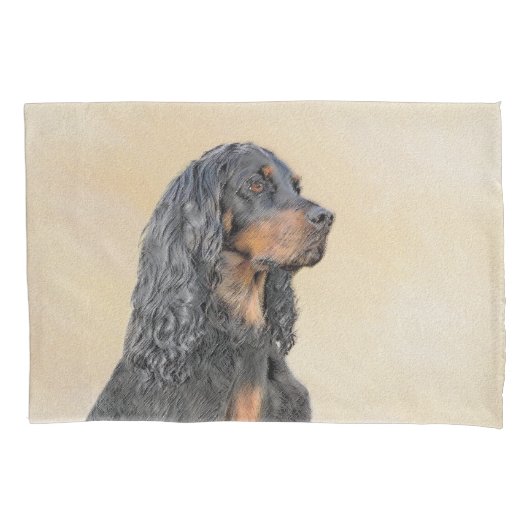 Gordon Setter'絵画s – かわいいオリジナルドッグアート 枕カバー (正面)