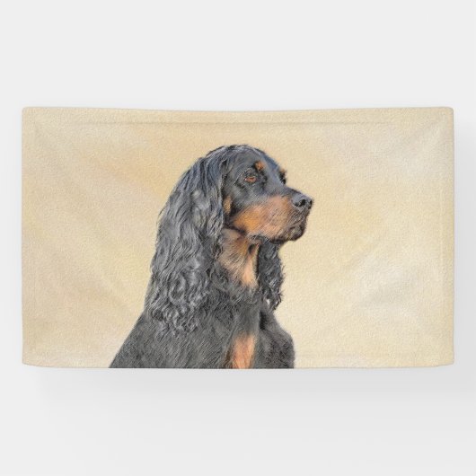 Gordon Setter'絵画s – かわいいオリジナルドッグアート 横断幕 (横)