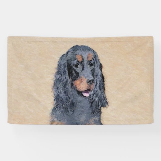Gordon Setter'絵画s – かわいいオリジナルドッグアート 横断幕 (横)