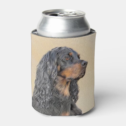 Gordon Setter'絵画s – かわいいオリジナルドッグアート 缶クーラー (缶正面)