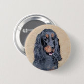 Gordon Setter'絵画s – かわいいオリジナルドッグアート 缶バッジ (正面&裏面)