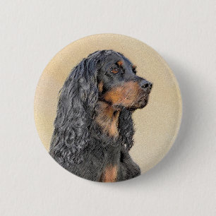 Gordon Setter'絵画s – かわいいオリジナルドッグアート 缶バッジ