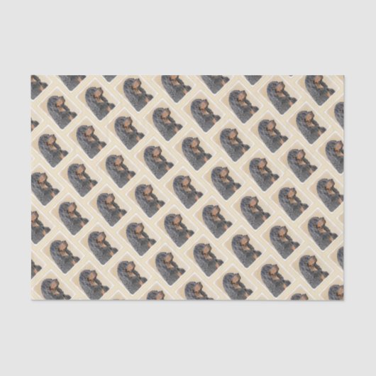 Gordon Setter'絵画s – かわいいオリジナルドッグアート 薄葉紙 (正面)